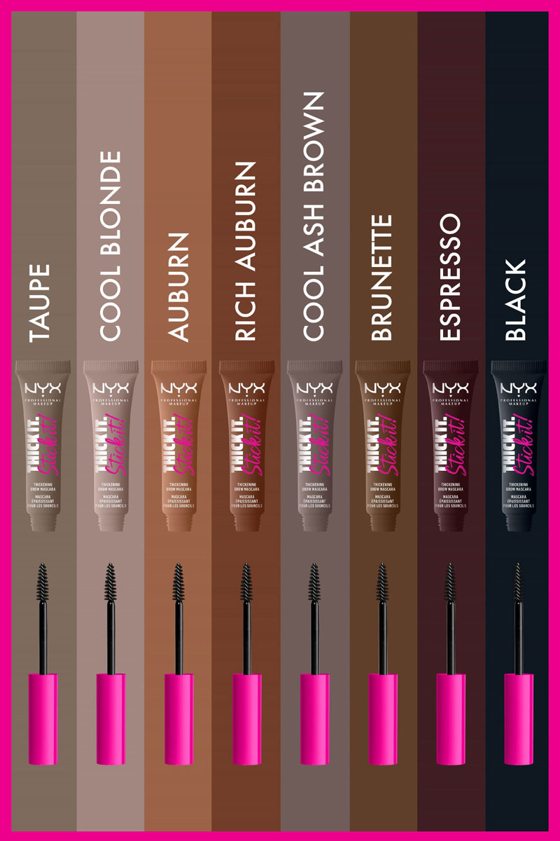 NYX Professional Makeup Thick It, Stick It Kaş Maskarası’nın Renkleri