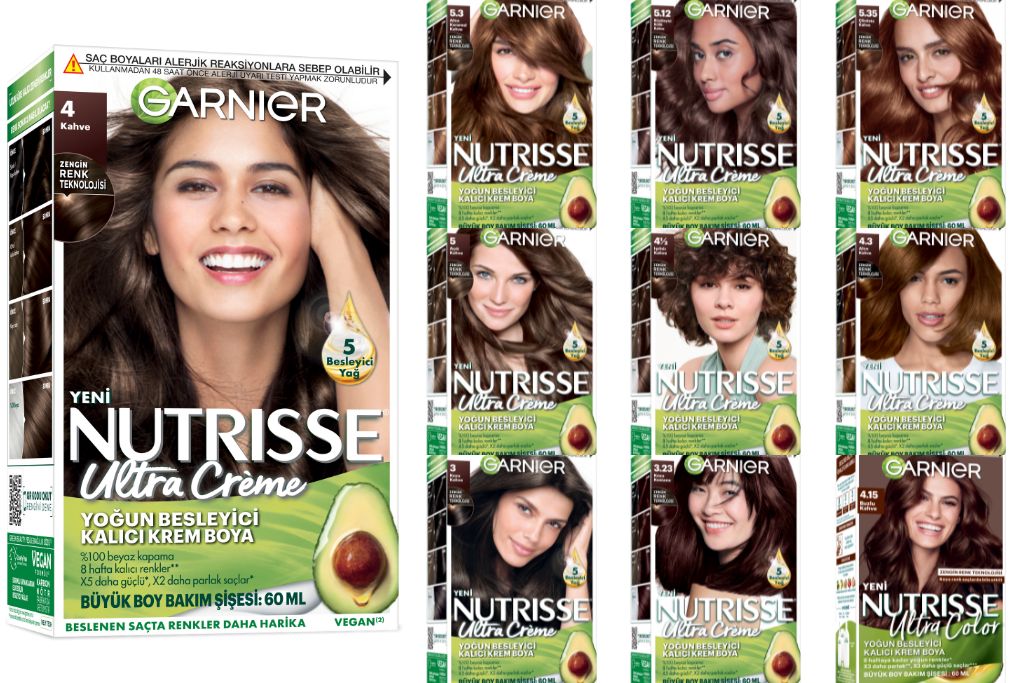 garnier nutrisse kahve saç renkleri