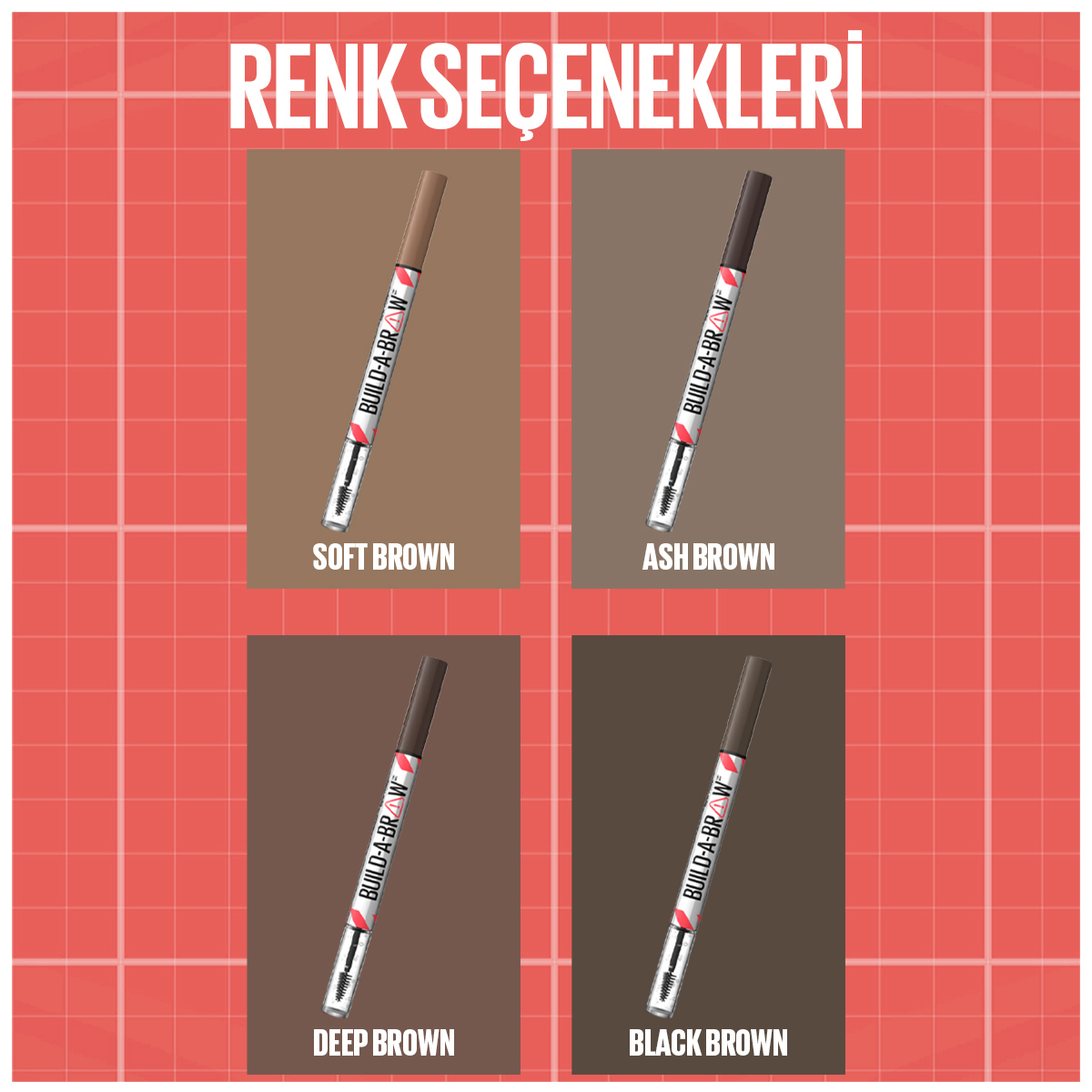 Maybelline Build a Brow 2 in 1 Kaş Kalemi Renkleri