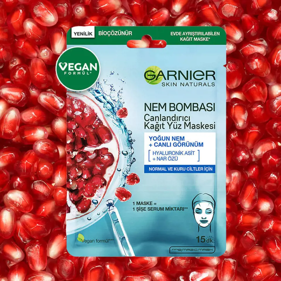 Garnier Nem Bombası Canlandırıcı Kağıt Maske