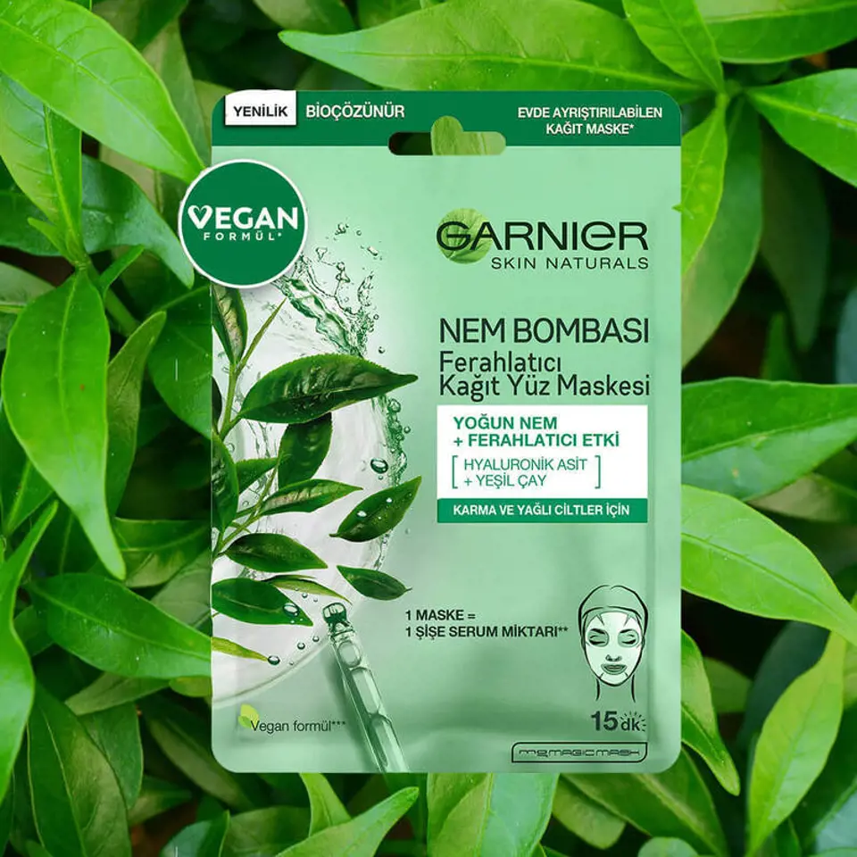 Garnier Nem Bombası Ferahlatıcı Kağıt Yüz Maskesi