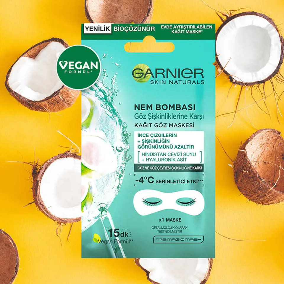 Garnier Nem Bombası Göz Şişkinliğine Karşı Kağıt Göz Maskesi