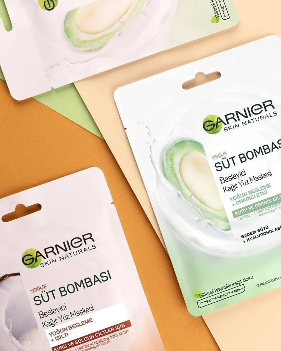 Garnier Süt Bombası Besleyici Kağıt Yüz Maskeleri